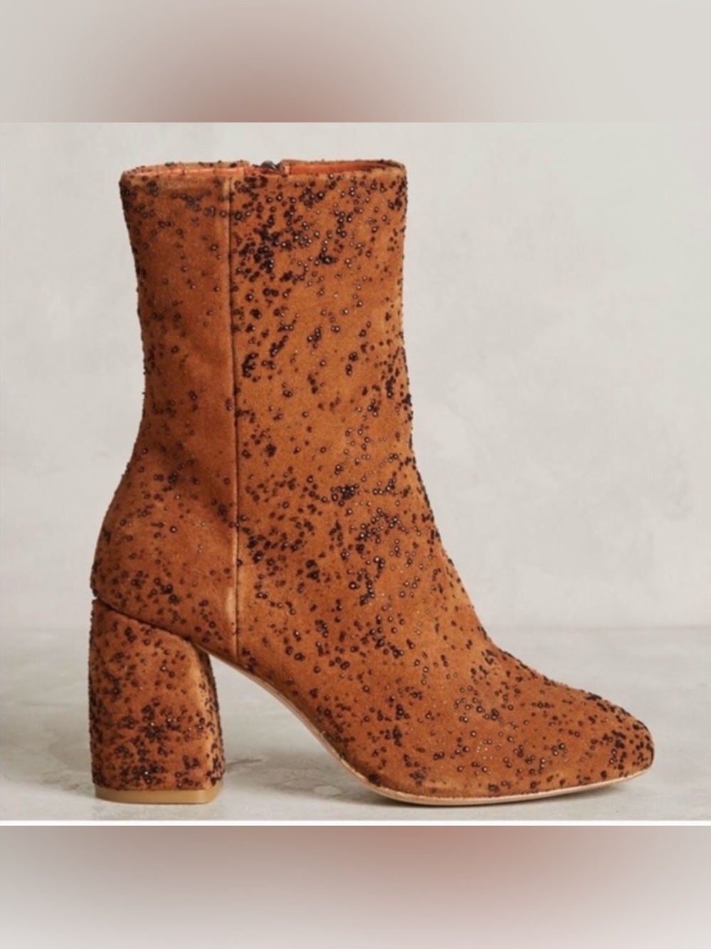 Like New! MIISTA Adrianna Printed Glitter Block Heel Ankle Boots - Picture 2 of 14